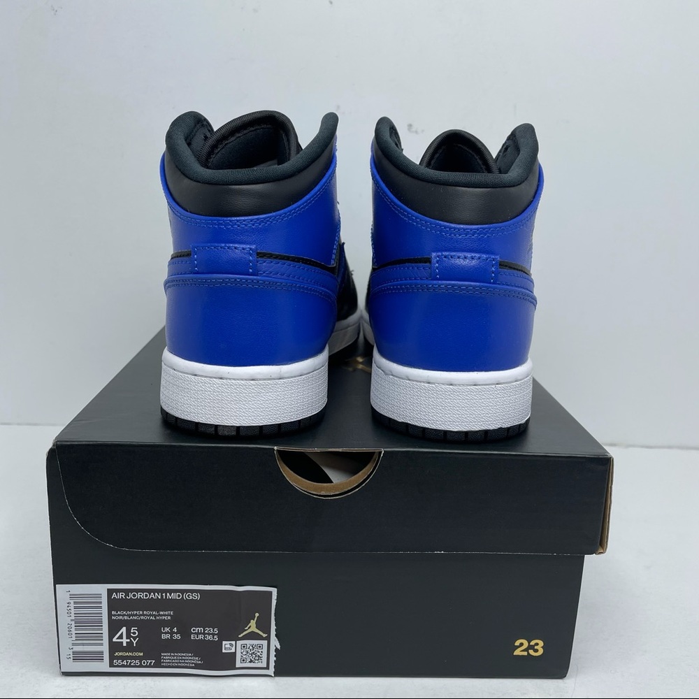 Nike Air Jordan 1 Retro Mid GS “Hyper Royal” NEW - Picture 4 of 4